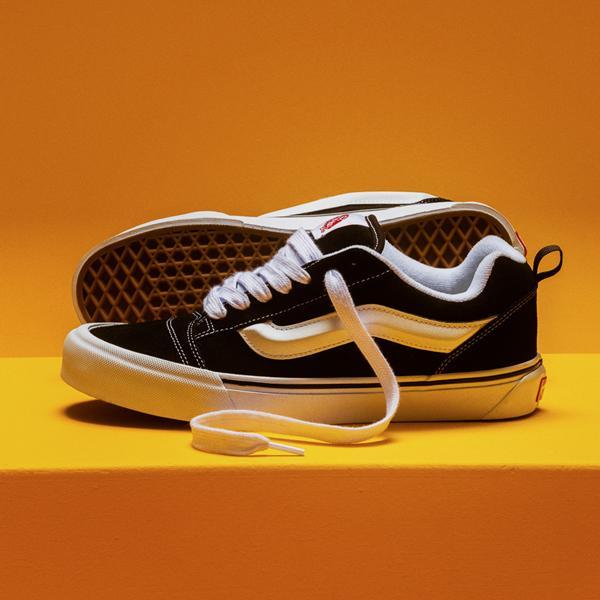 Vans Mens Vans Knu Skool - Mens Skate Shoes White/Yellow/Black Product Image