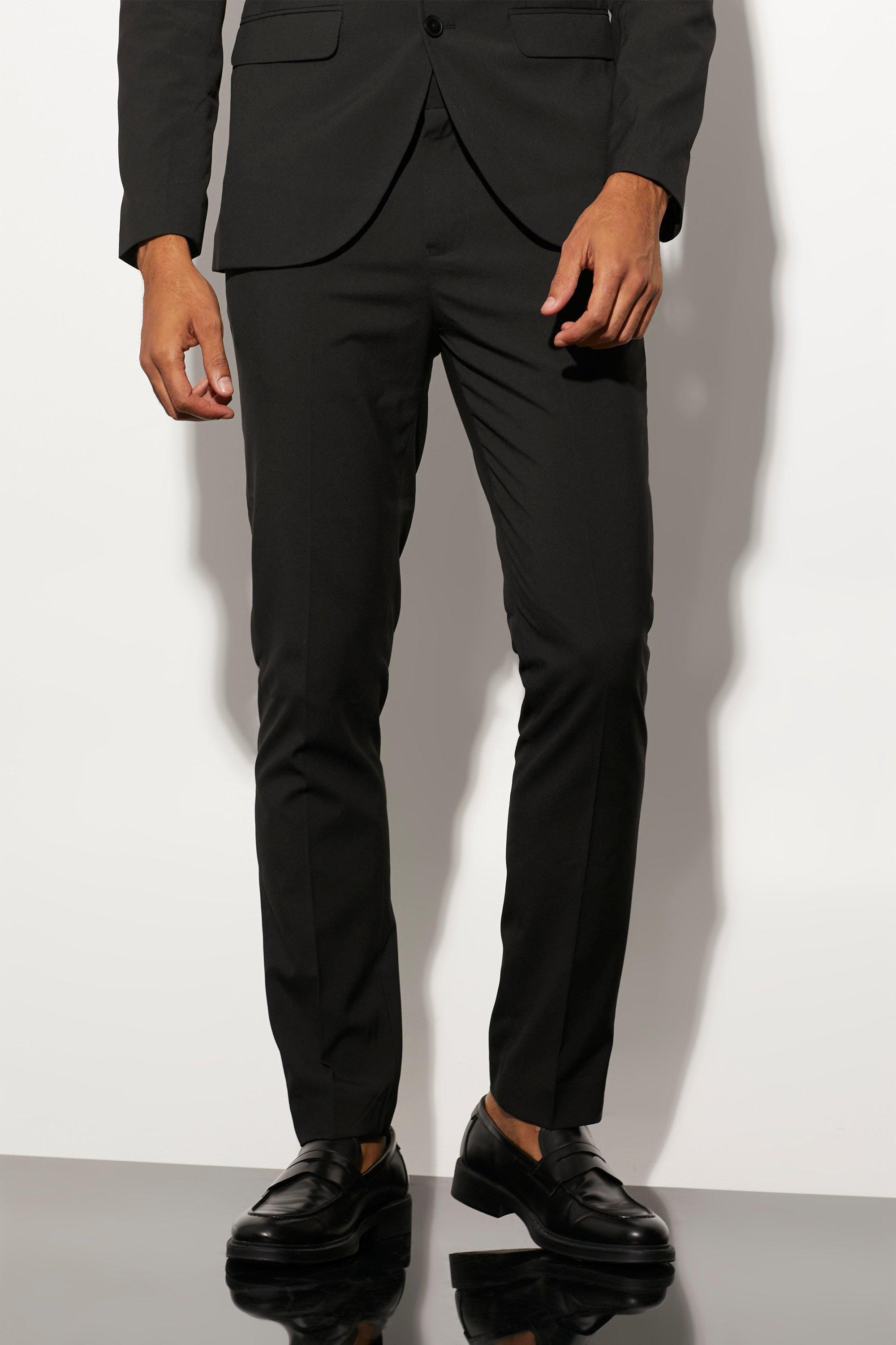 Mens Black Skinny Suit Trousers, Black Product Image