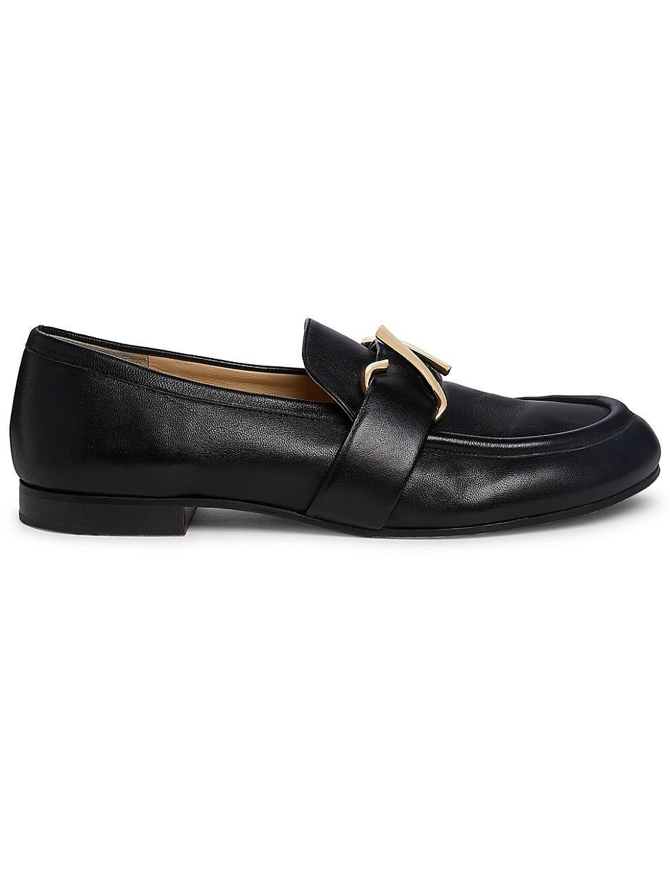 Womens Monogram Leather Loafers Product Image