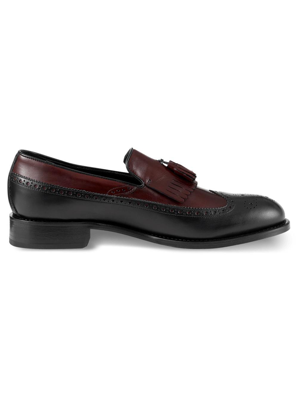 Maxwell Tassel Loafer - Black/burgundy Product Image