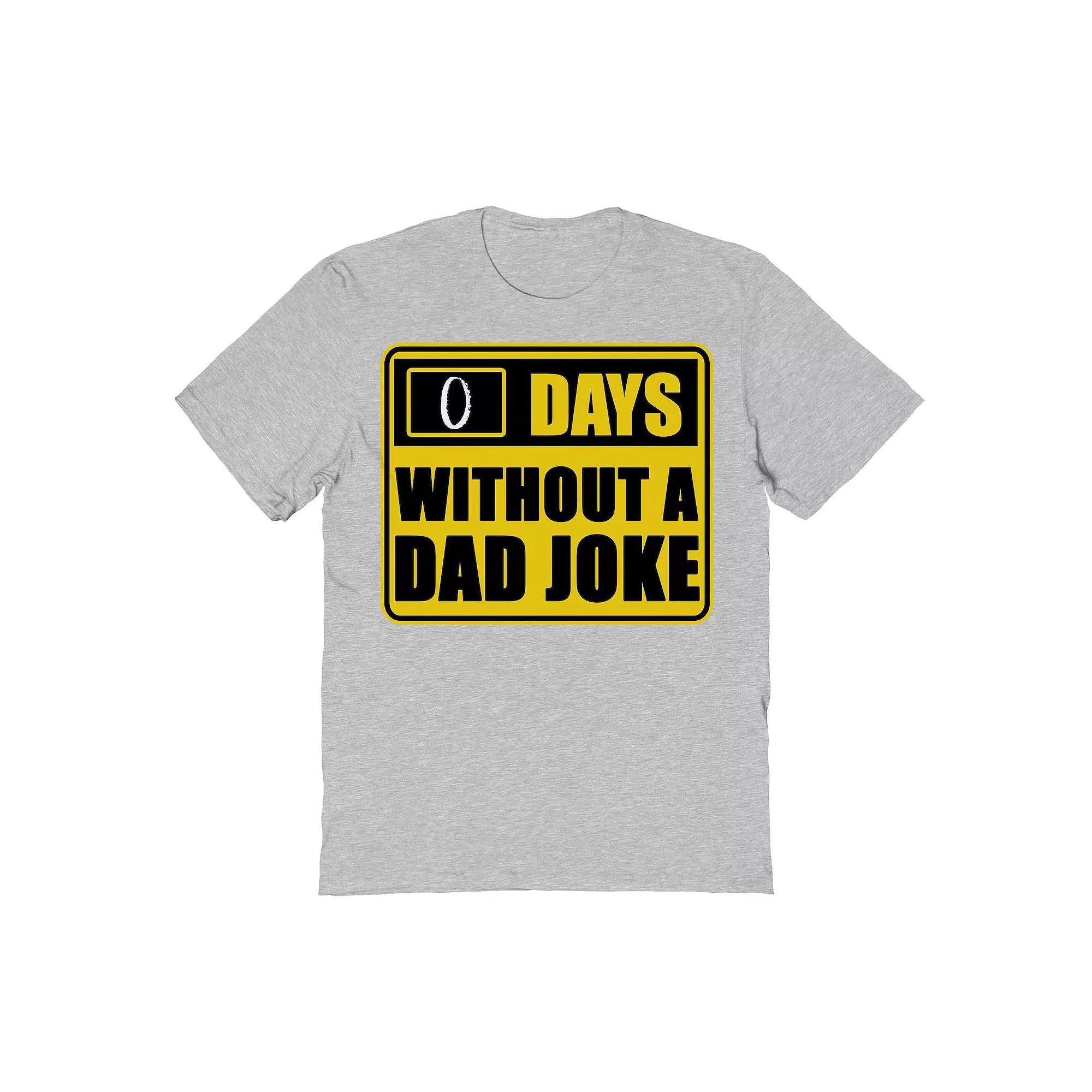Men's COLAB89 by Threadless Caution Dad Jokes Father's Day Graphic Tee, Size: Medium, Sport Gray Product Image