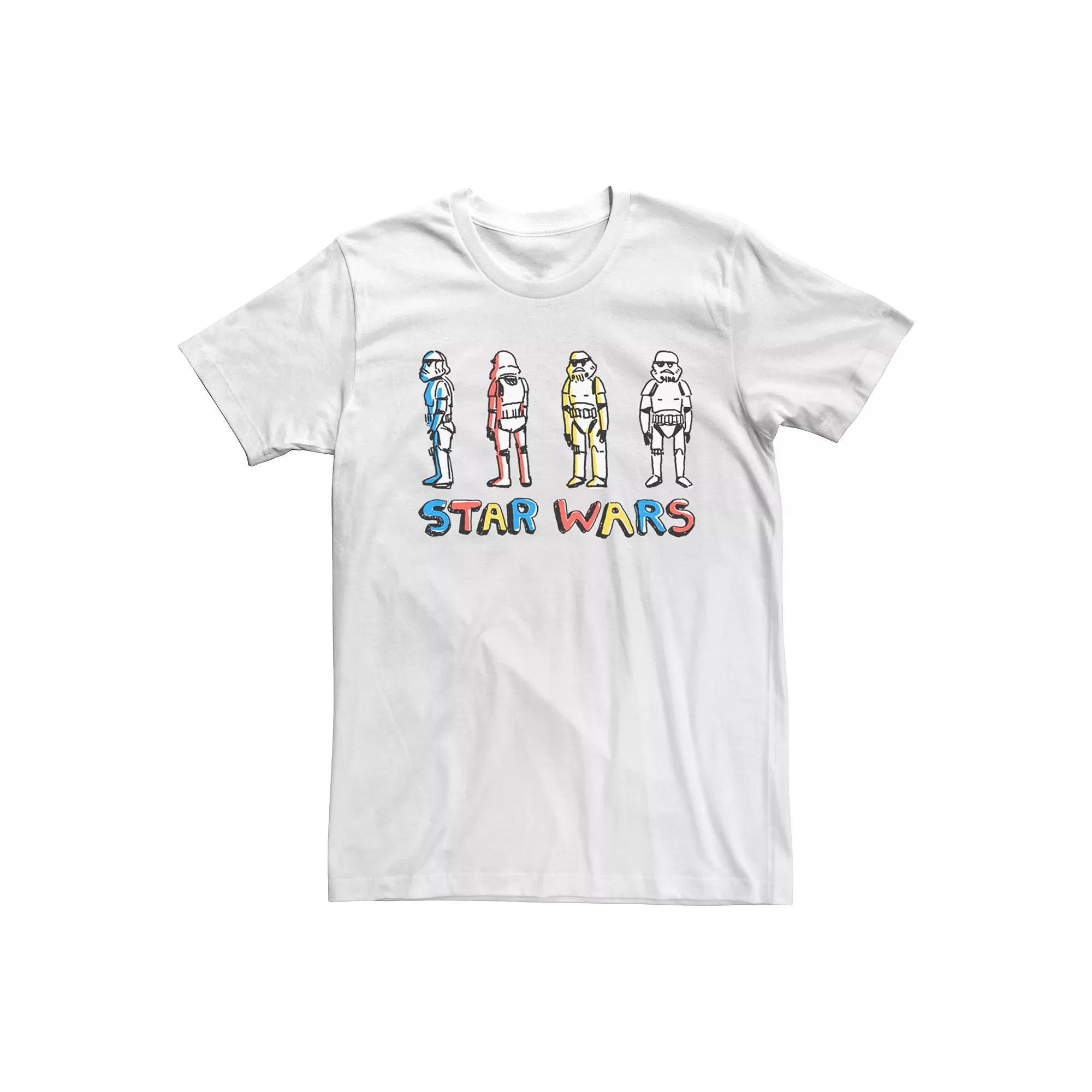 Men's Star Wars Stormtrooper Doodle Logo Graphic Tee, Size: Small, White Product Image
