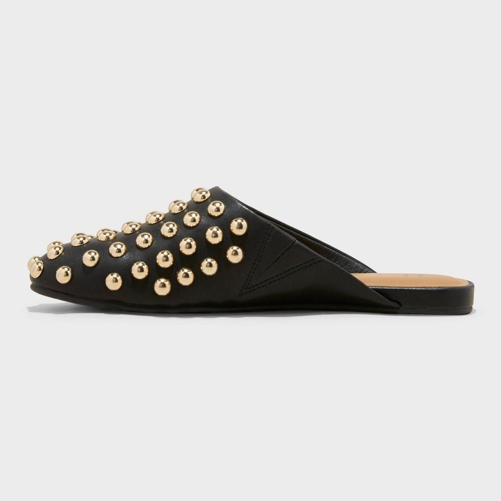 Womens Channing Studded Slip On Mule Flats with Memory Foam Insole - A New Day Jet 8 Product Image