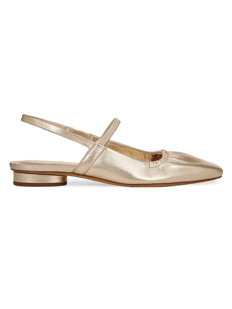 Venice Metallic Leather Slingback Flat Product Image