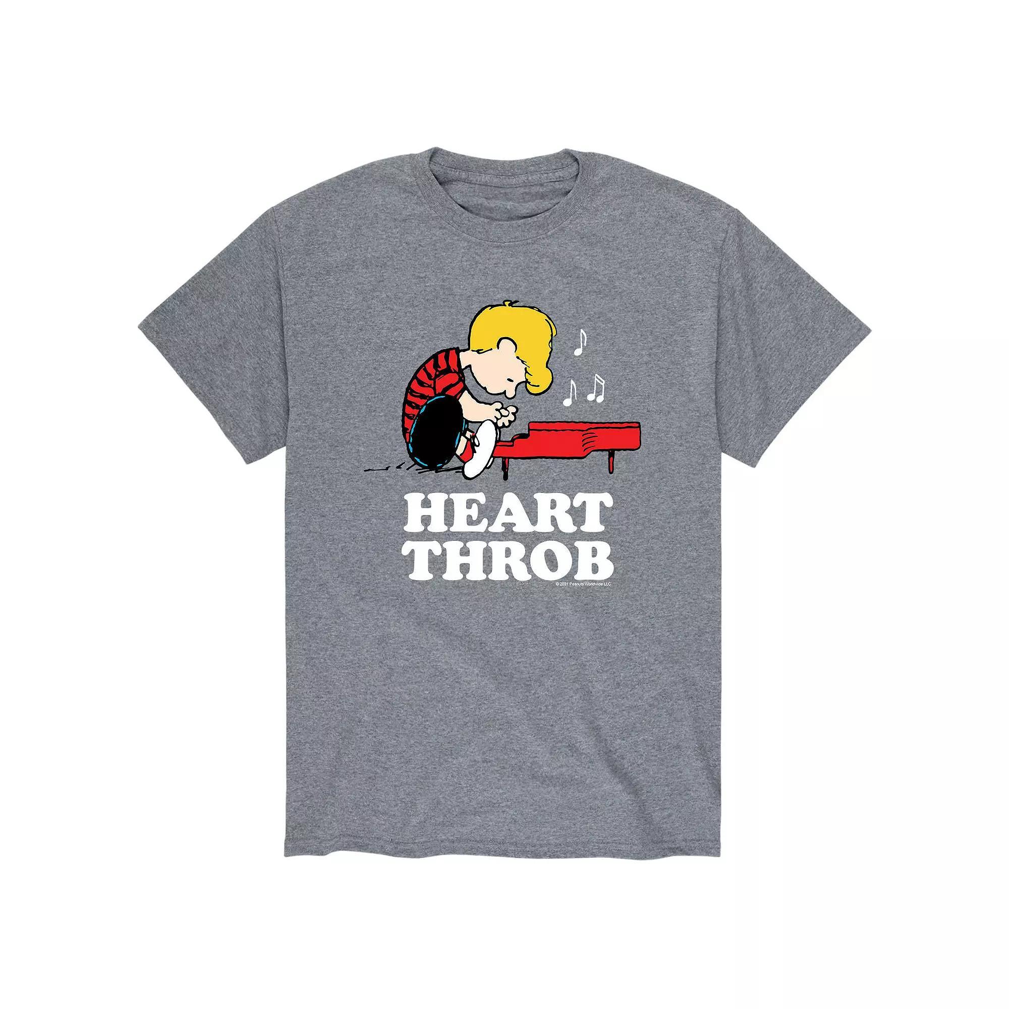 Men's Peanuts Heartthrob Tee, Size: XXL, Gray Product Image