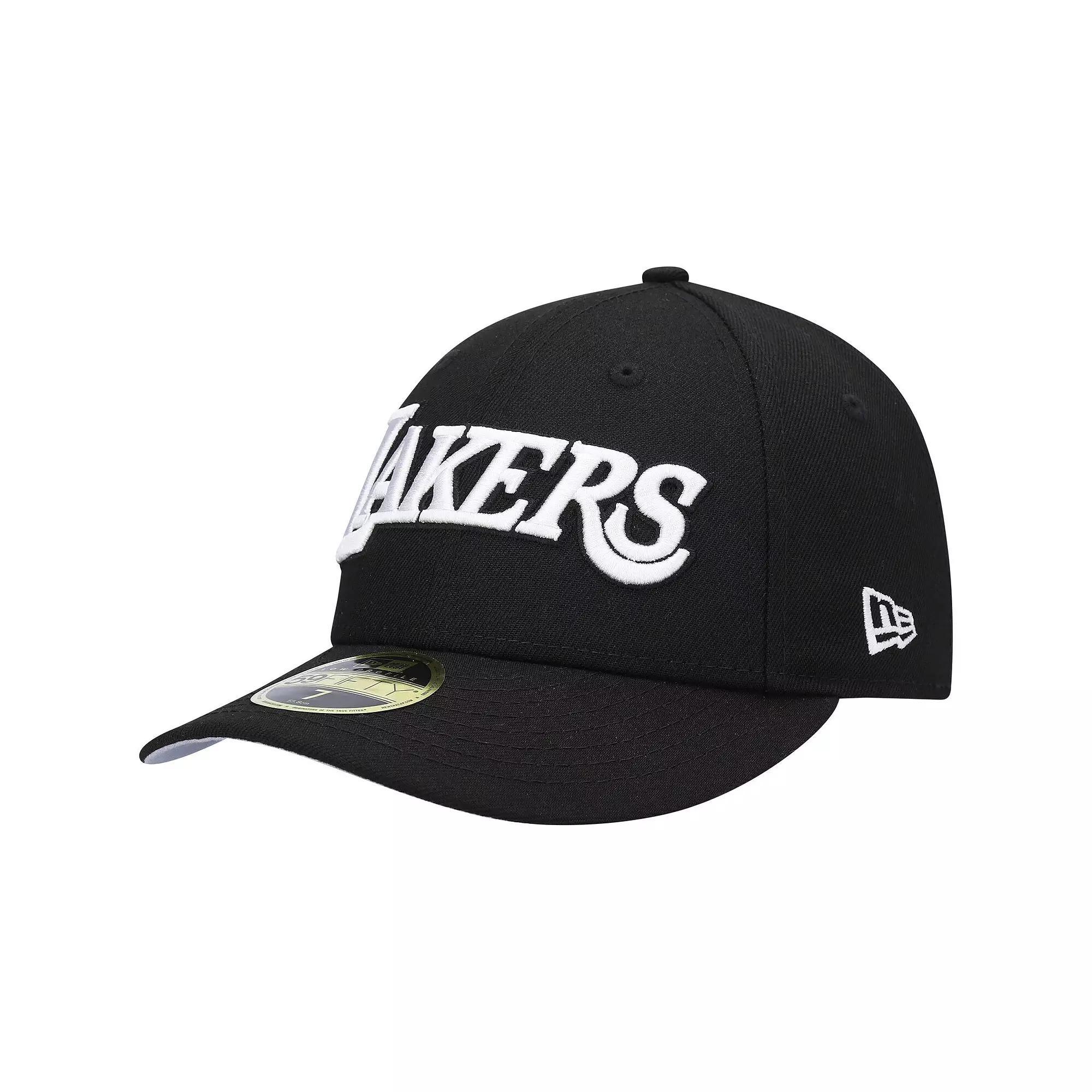 Men's New Era Black Los Angeles Lakers Team Logo Low Profile 59FIFTY Fitted Hat,  Product Image