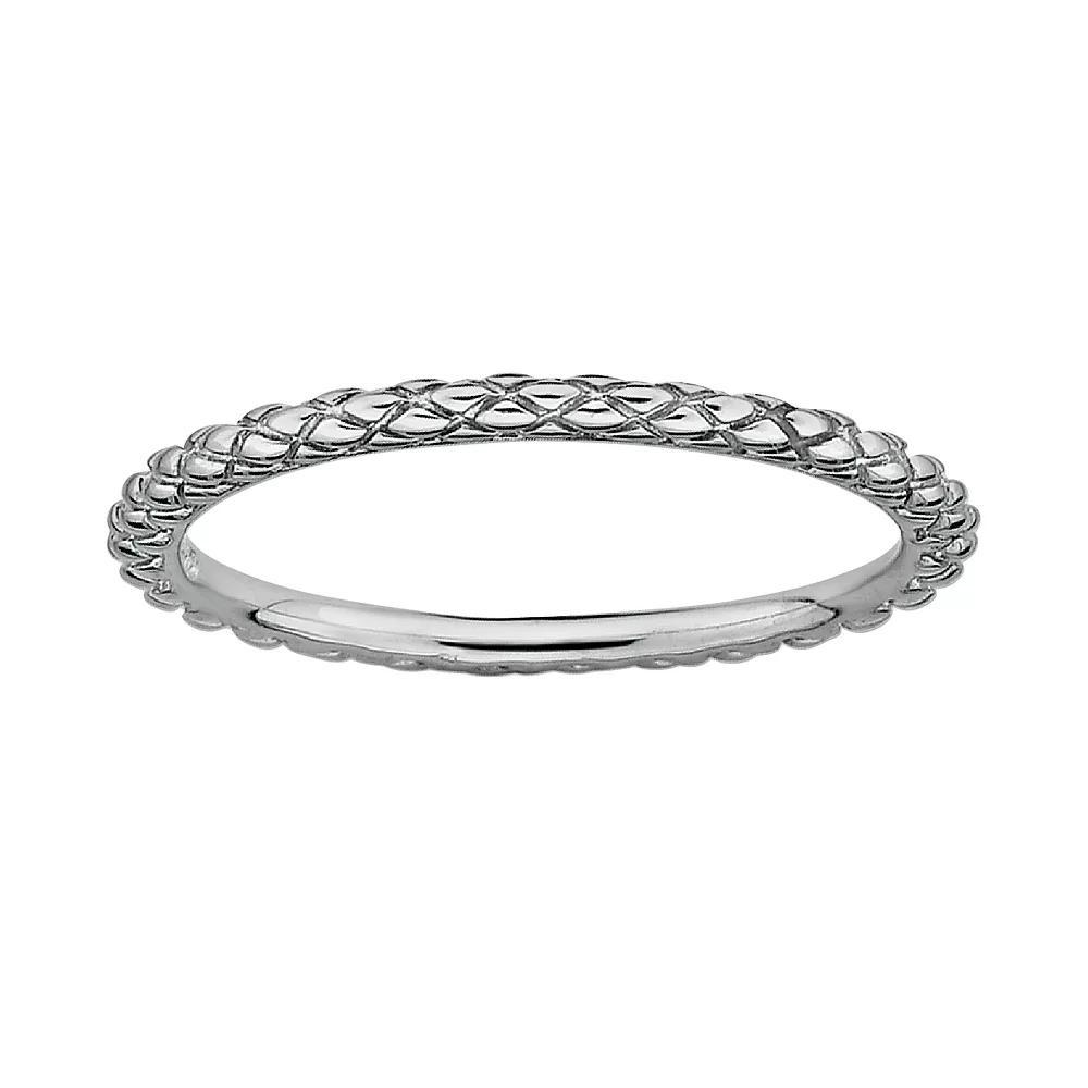 Stacks & Stones Sterling Silver Crisscross Stack Ring, Women's, Size: 8 Product Image