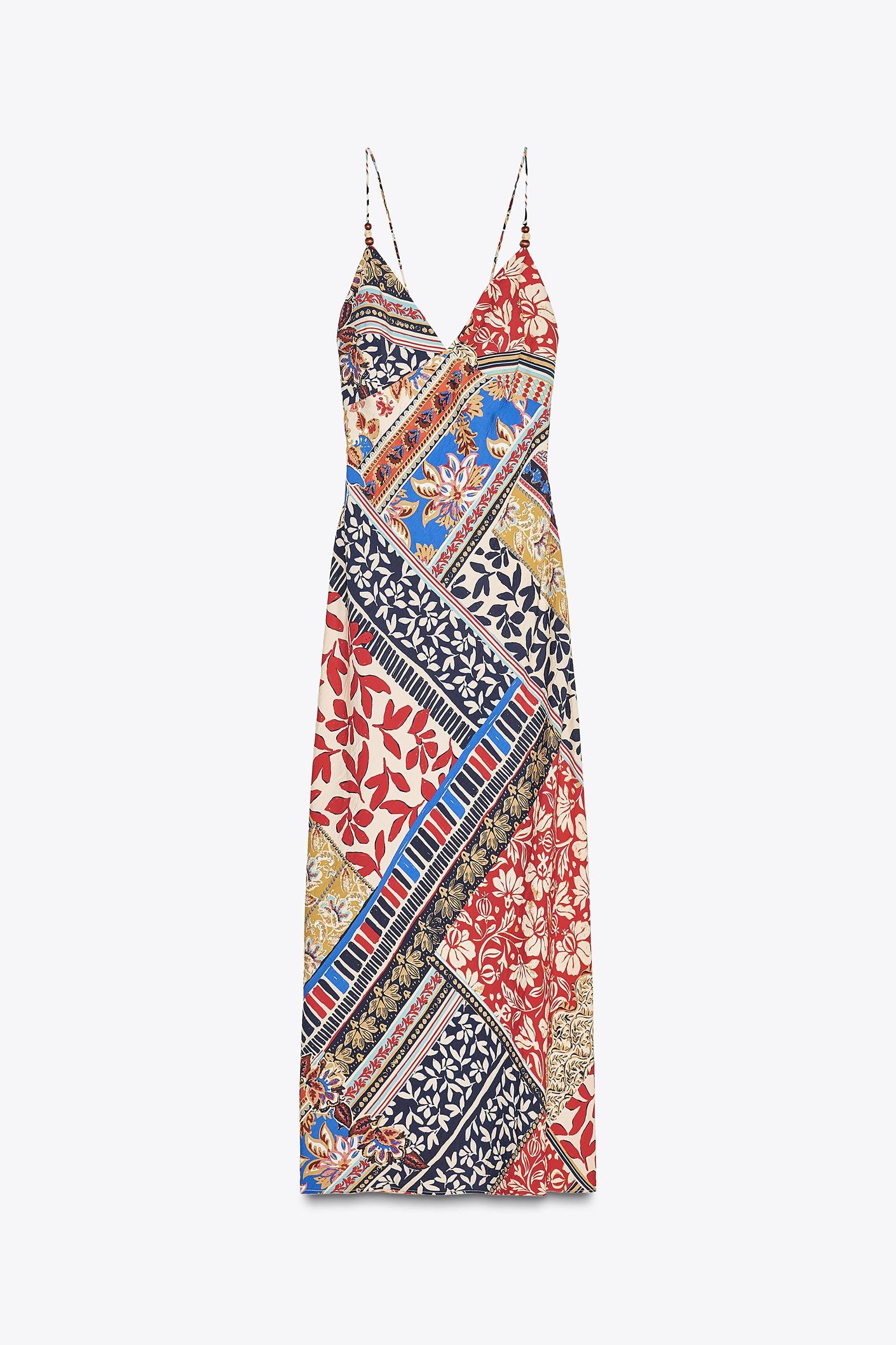 PATCHWORK PRINT MIDI DRESS Product Image