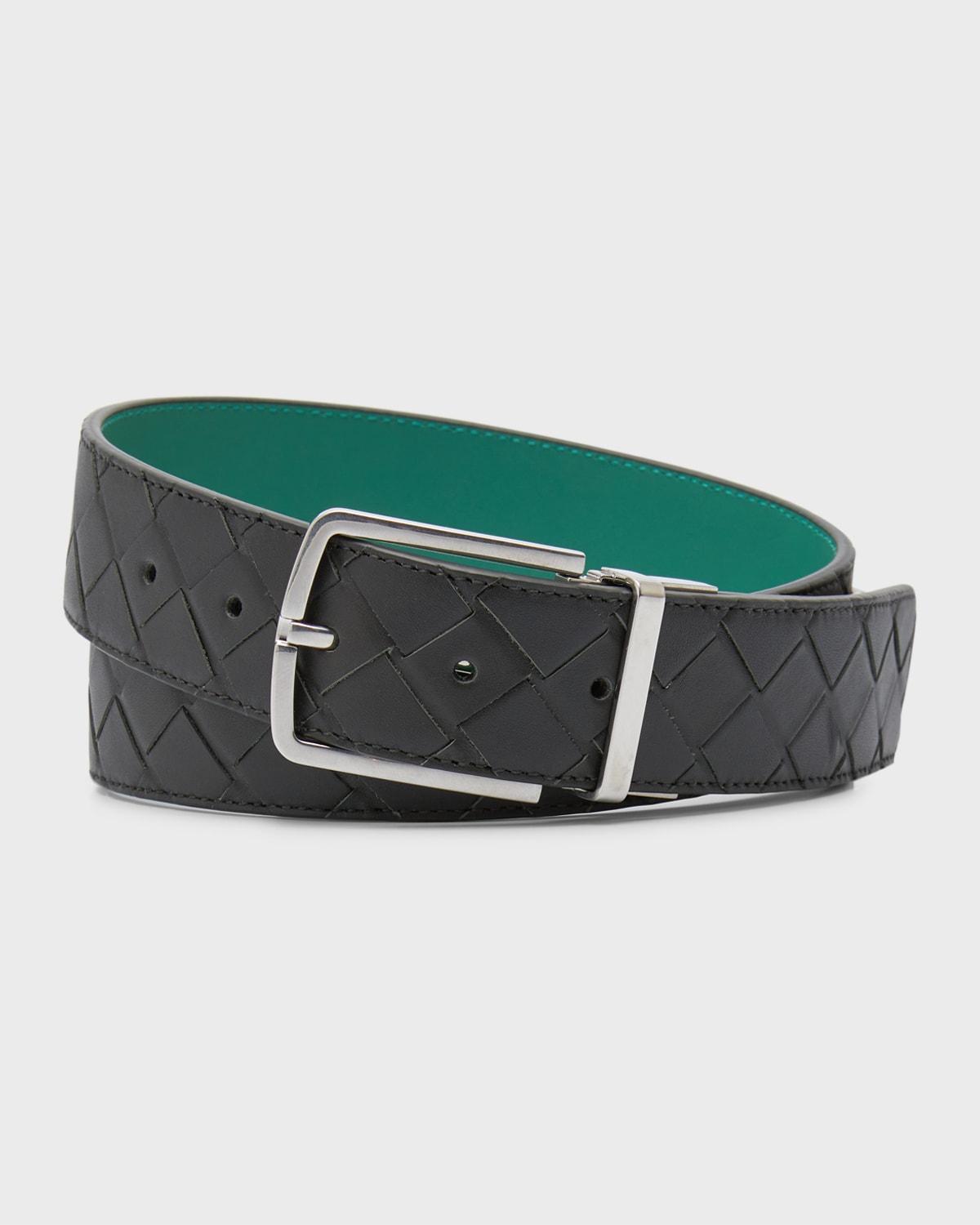 Mens Reversible Intrecciato Leather Belt Product Image