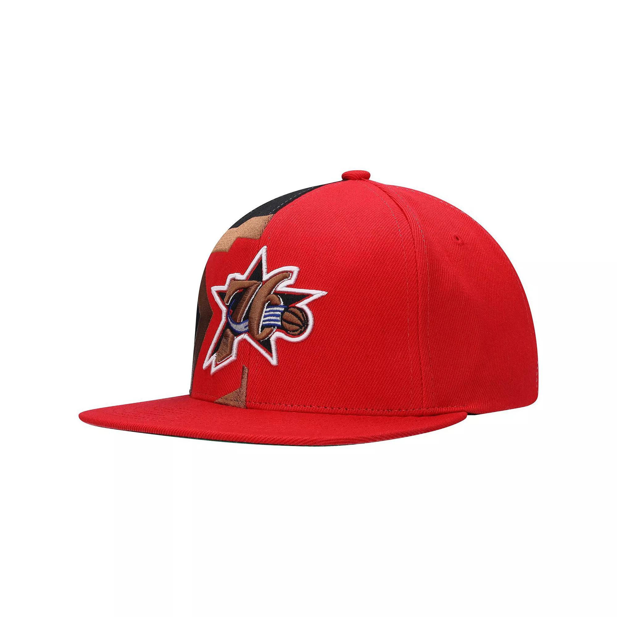 Men's Mitchell & Ness Red Philadelphia 76ers Hardwood Classics Retroline Snapback Hat, 76r Red Product Image