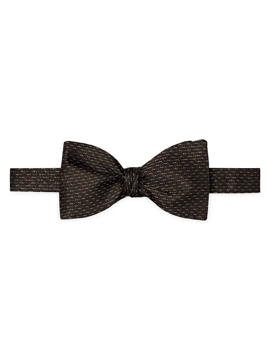 Men's Metallic Stripe Silk Bow Tie Product Image