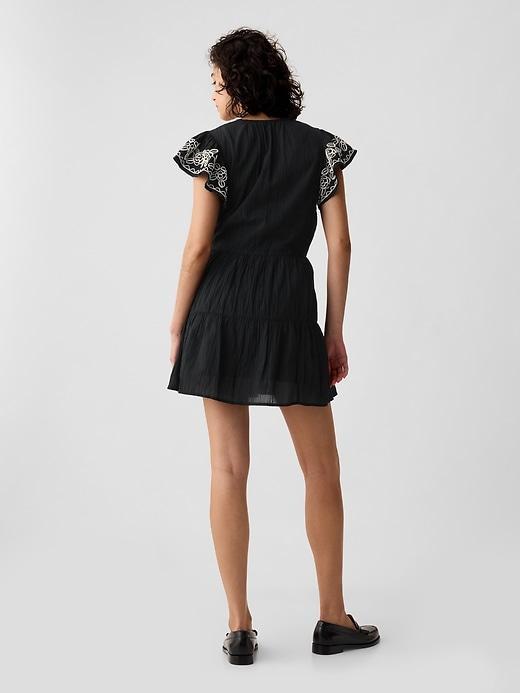 Crinkle Gauze Embroidered Mini Dress Product Image