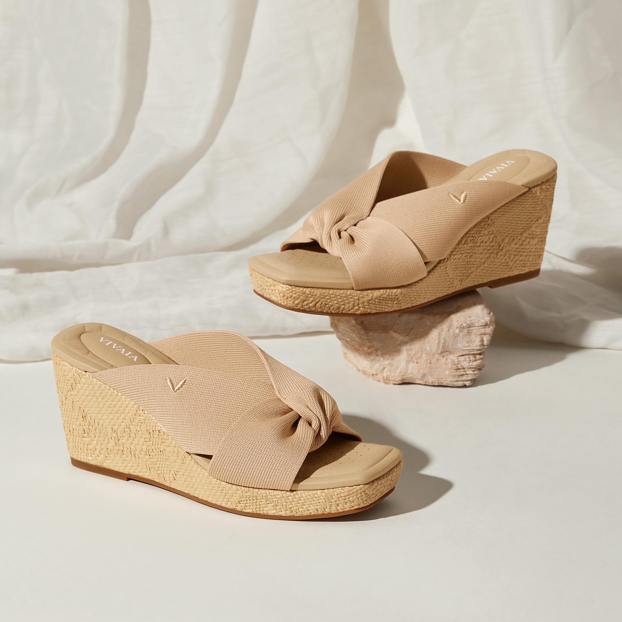 Square-Toe Wedge Sandals (Laura) Product Image