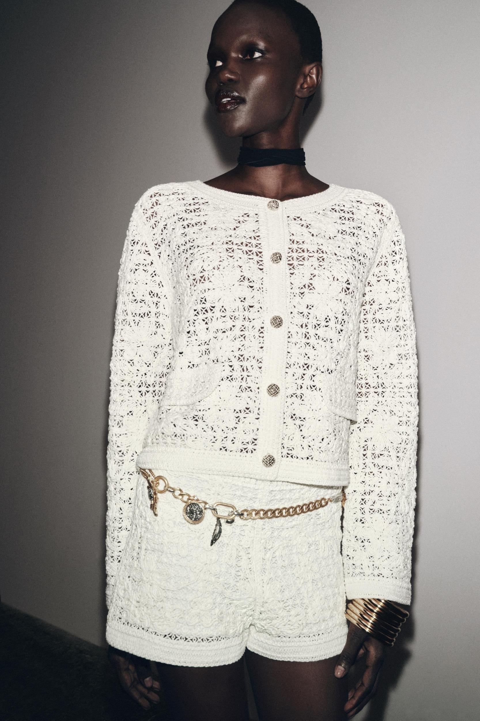 CROCHET BUTTON JACKET Product Image