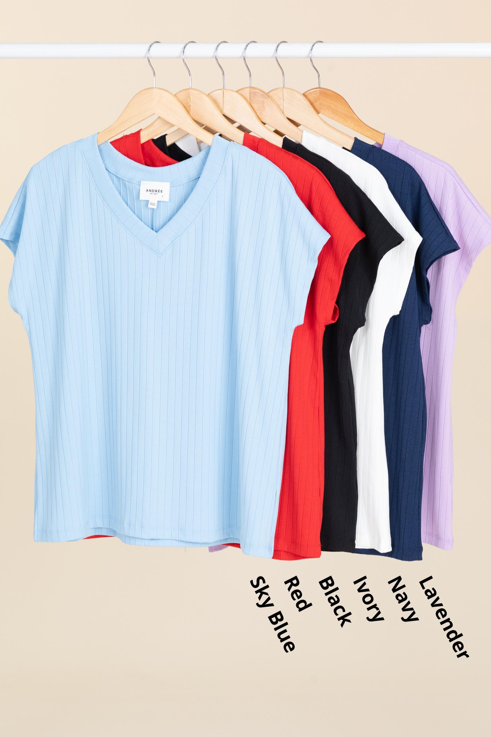 Ribbed V-Neck Top Product Image