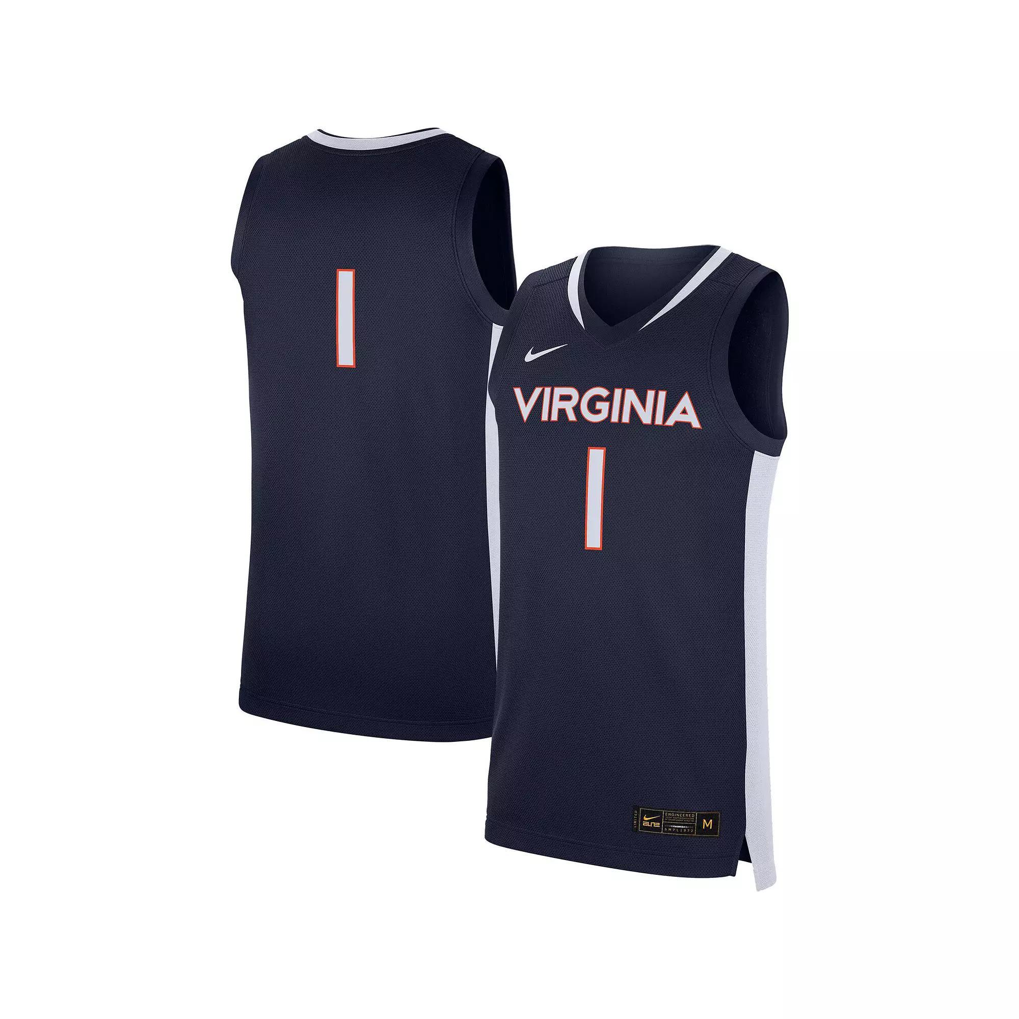 Men's Nike #1 Navy Virginia Cavaliers Replica Basketball Jersey, Size: Large, Blue Product Image