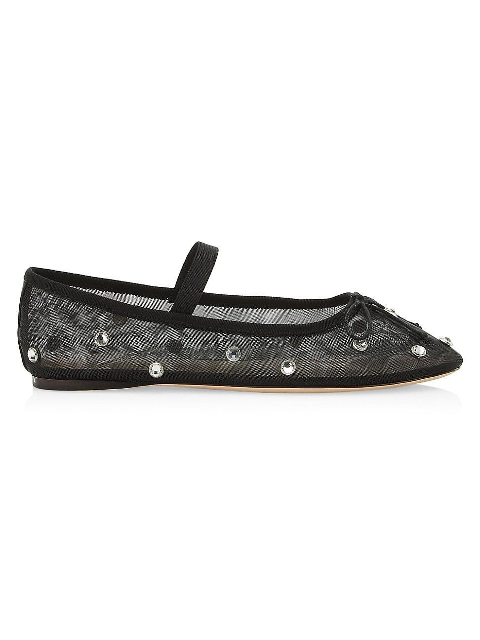 Womens Leonie Crystal Mesh Ballet Flats Product Image