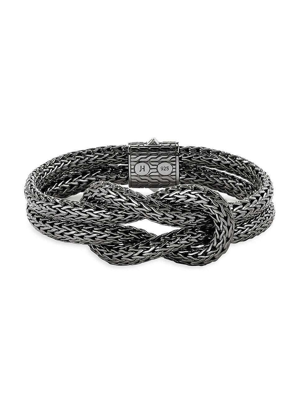 Mens Love Knot Sterling Silver Bracelet Product Image