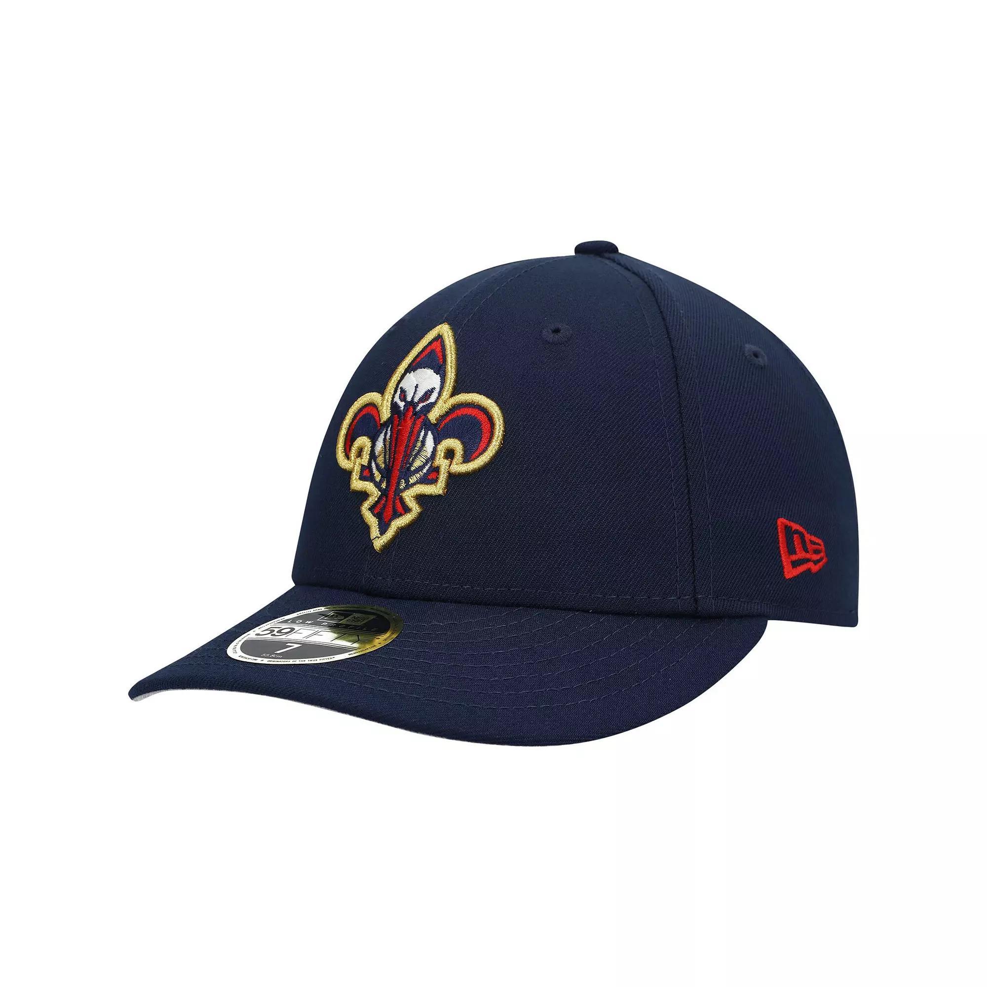 Men's New Era Navy New Orleans Pelicans Team Logo Low Profile 59FIFTY Fitted Hat,  Product Image