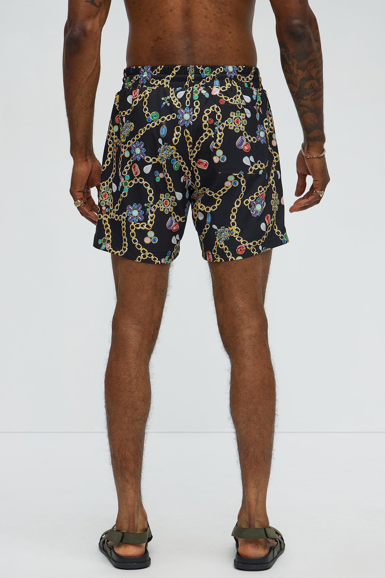 Tidal Jewels Printed Swim Mid Trunk - Black/combo Product Image