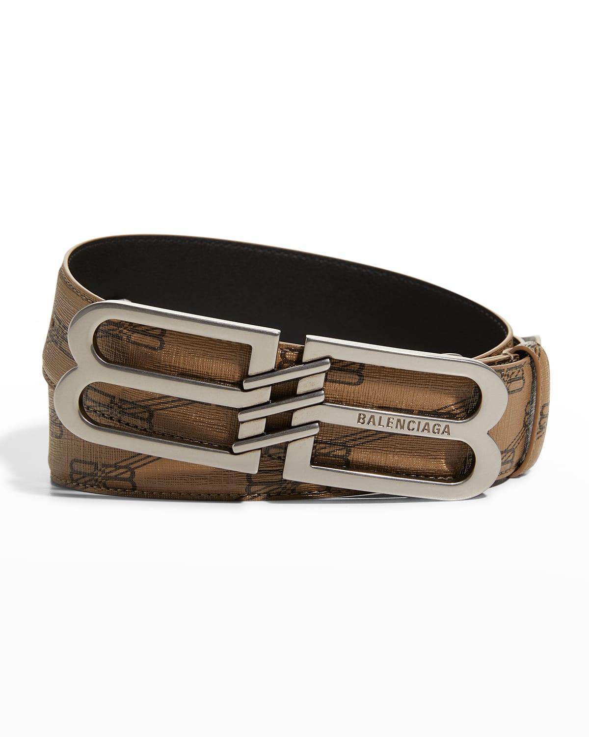 Balenciaga Mens Bb Signature Belt Bb Monogram Coated Canvas Product Image