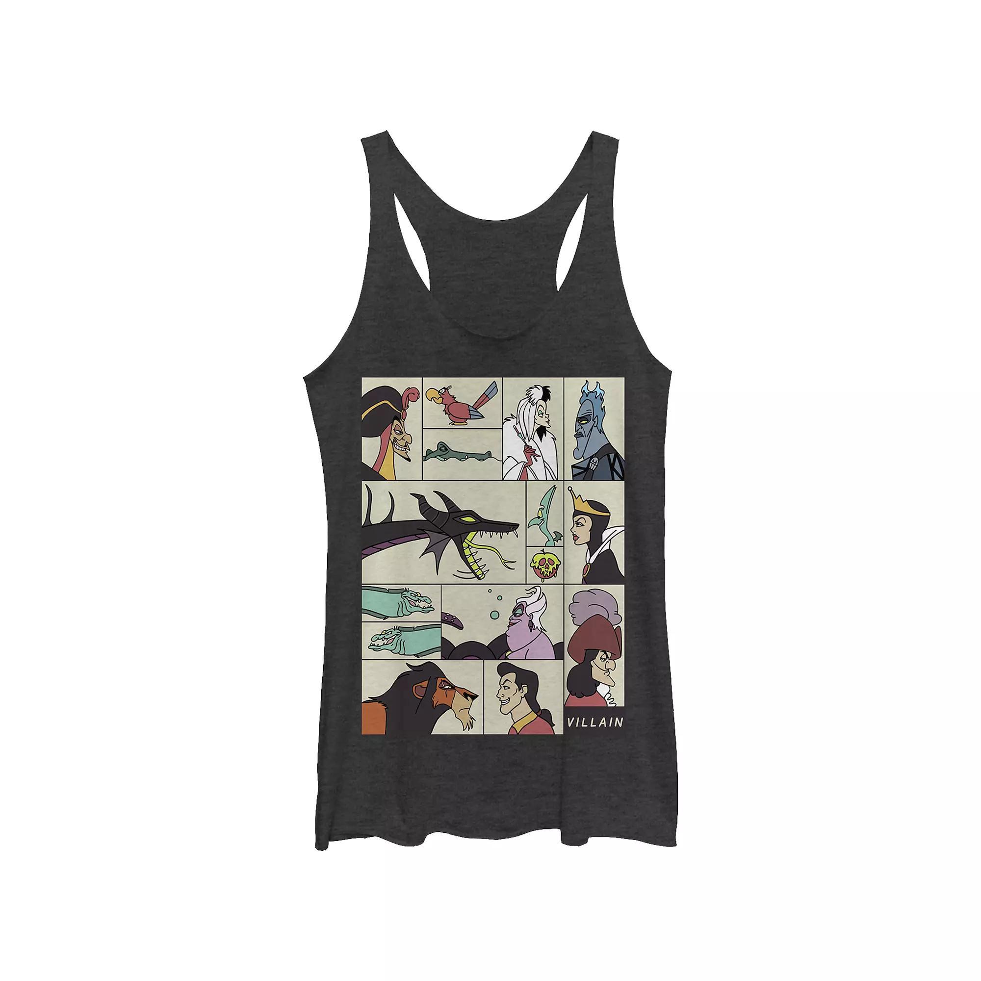 Disney Villains Square Portrait Profiles Juniors' Tri-Blend Racerback Tank Top, Girl's,  Product Image