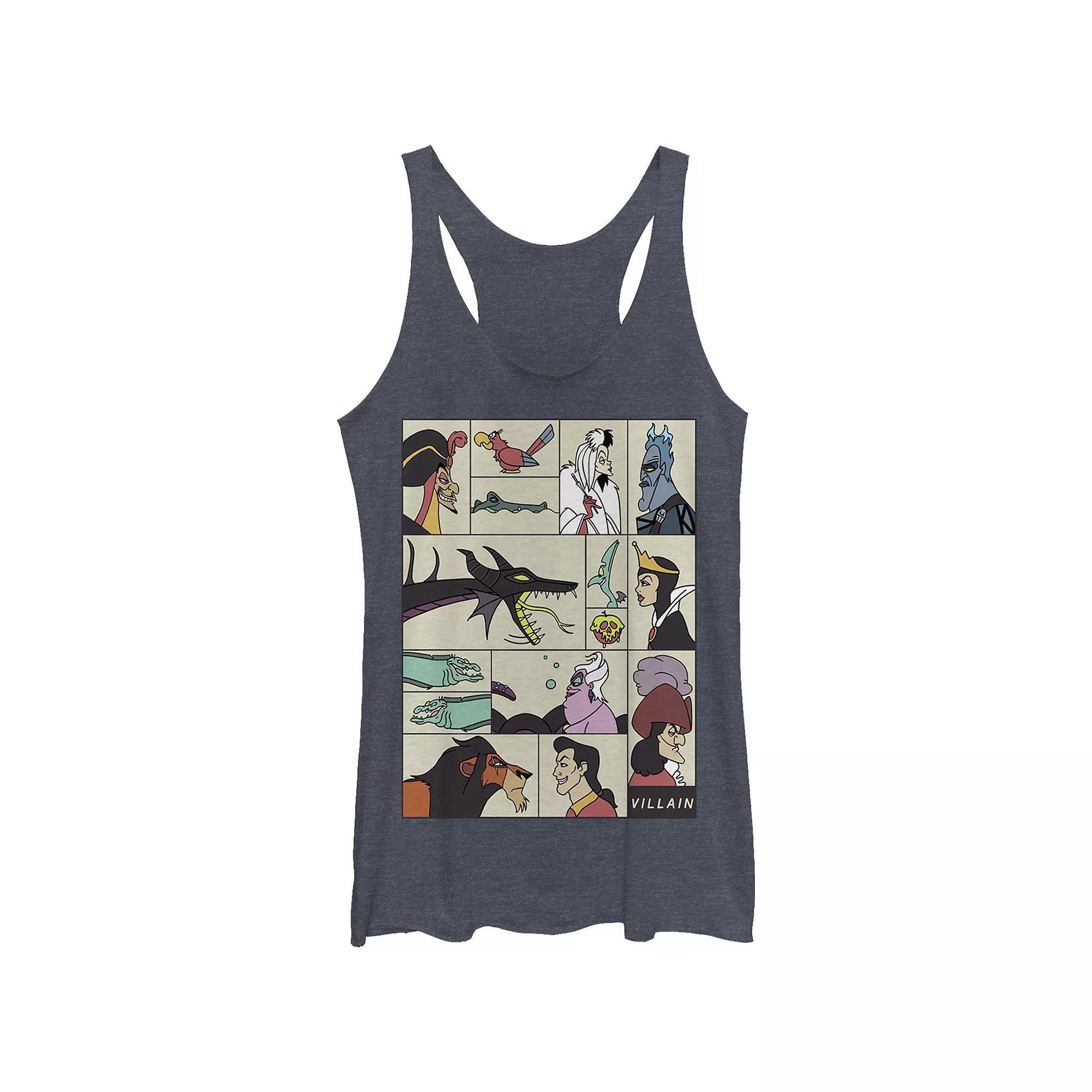 Disney Villains Square Portrait Profiles Juniors' Tri-Blend Racerback Tank Top, Girl's,  Product Image