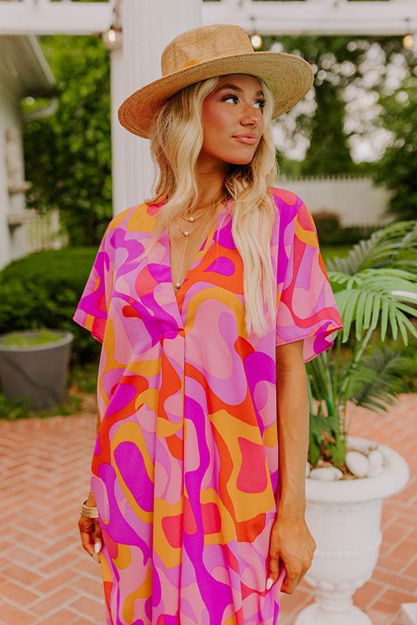 Beachy Days Caftan Midi in Pink Product Image