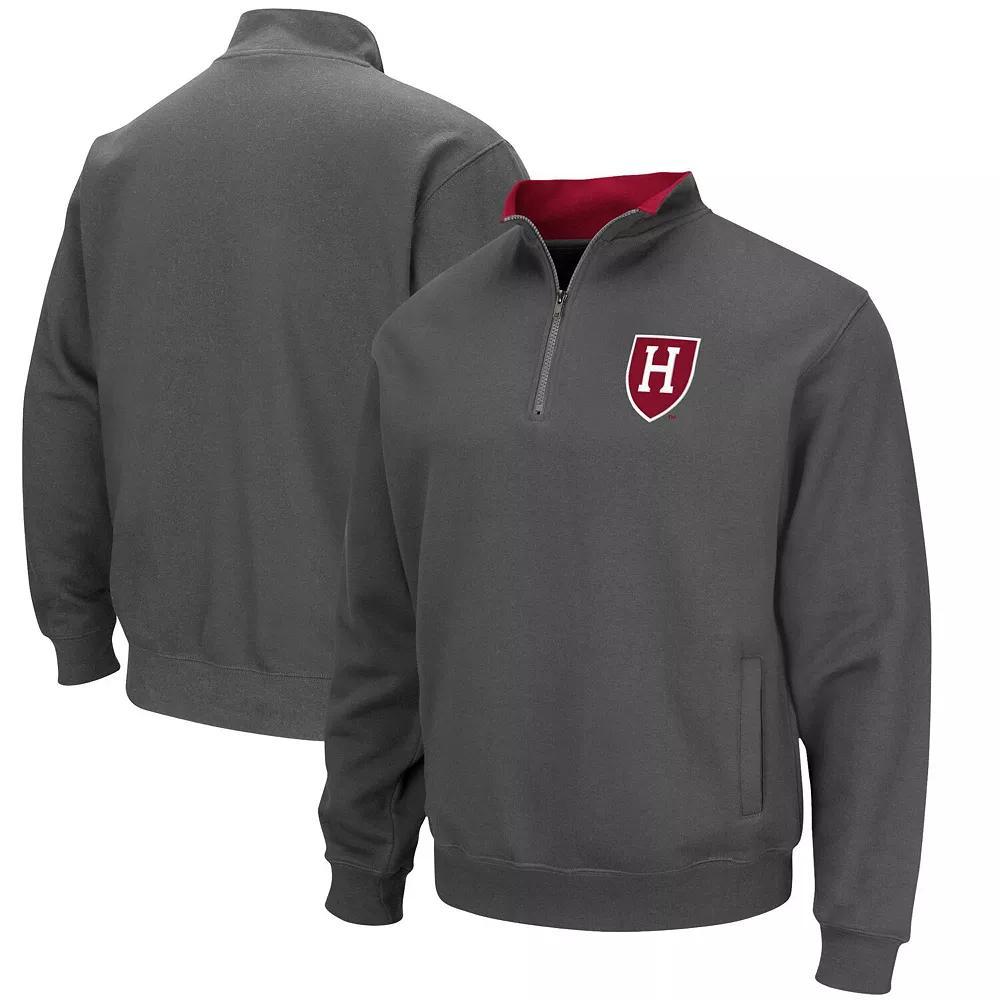 Men's Colosseum Charcoal Harvard Crimson Tortugas Team Logo Quarter-Zip Jacket,  Product Image