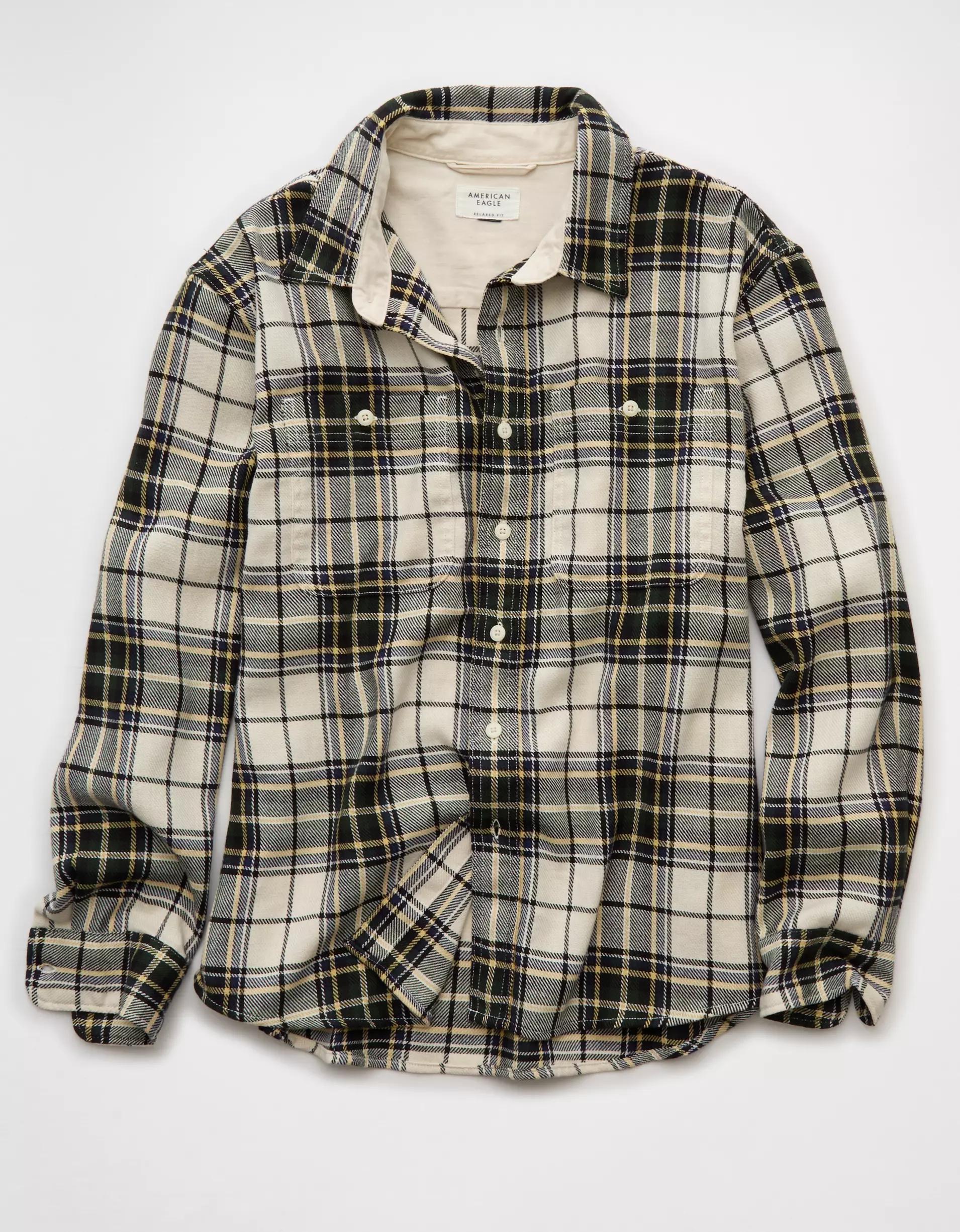 AE Textured Flannel Shirt Product Image