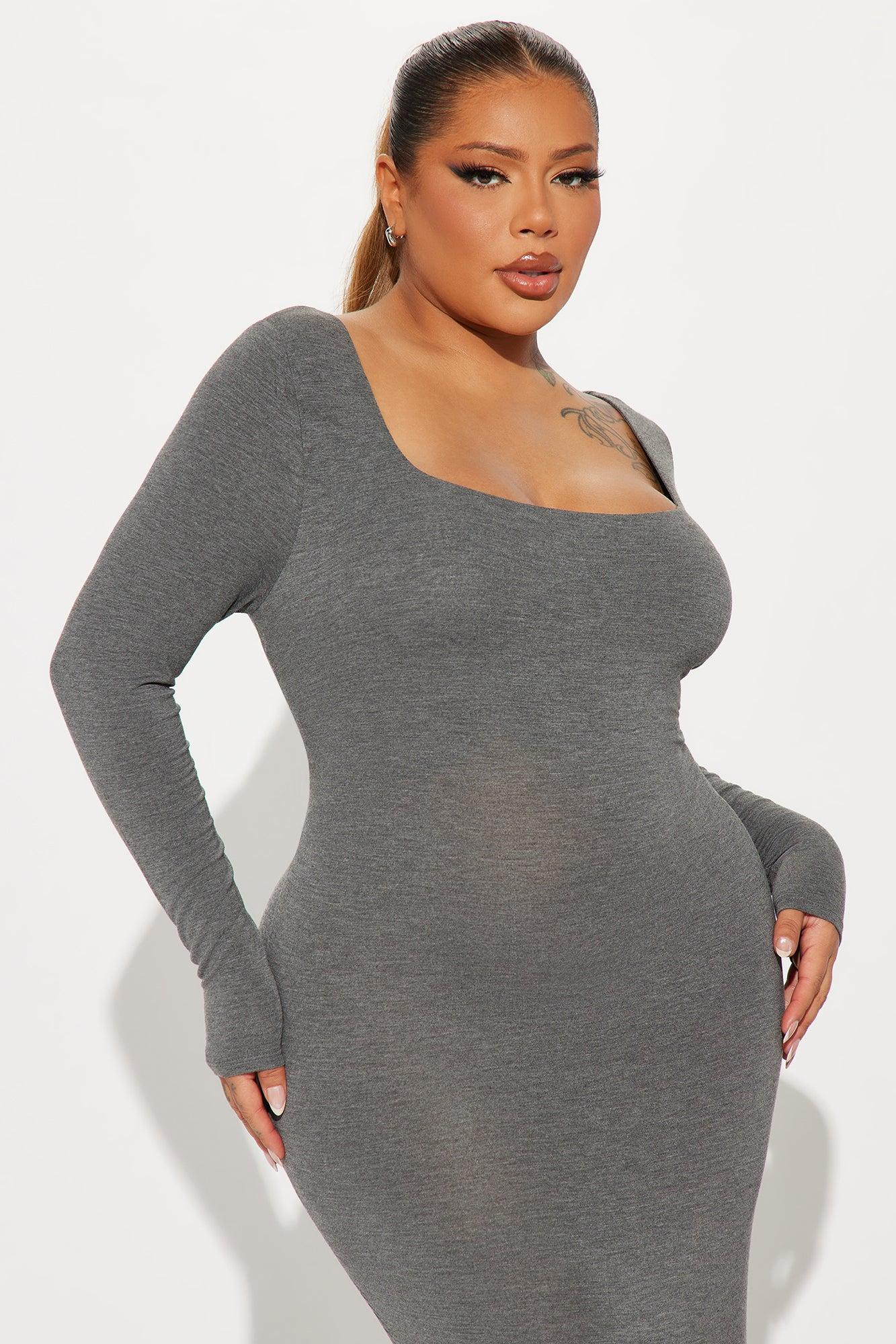 All Ruched Up Maxi Dress - Charcoal Product Image