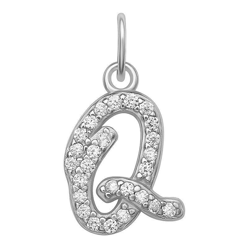 LC Lauren Conrad Sterling Silver Cubic Zirconia Initial Charm, Womens, Sterling Silver X Product Image