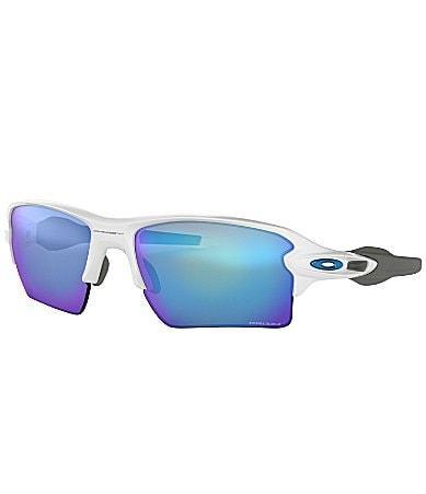 Oakley Mens OO9188 Flak 2.0 XL 59mm Rectangle Sunglasses - Polished White/Prizm Sapphire Product Image