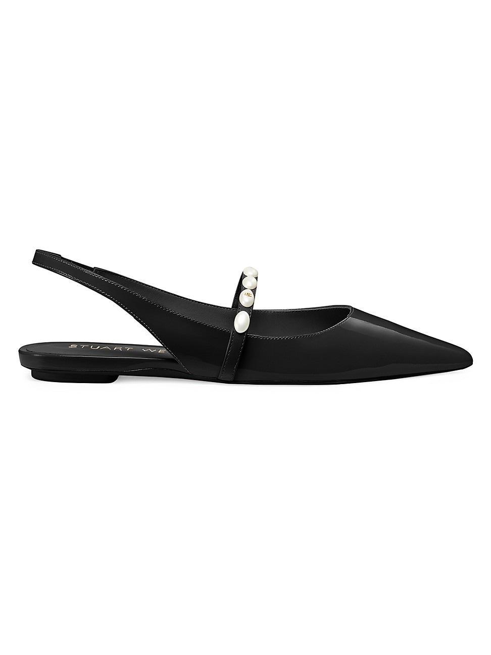 Womens Emilia Pearlita Patent Leather Slingback Flats Product Image