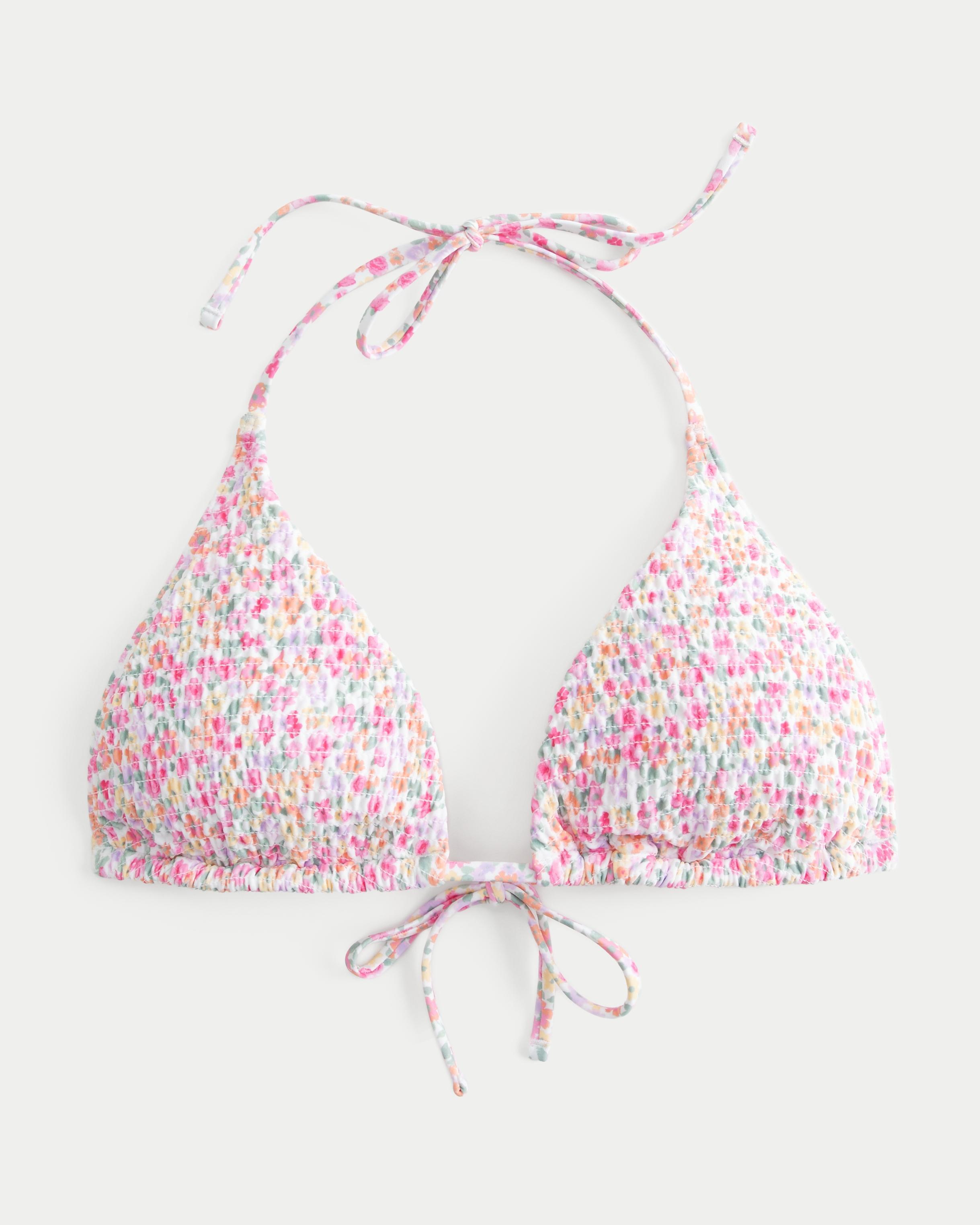 Smocked Multi-Way Triangle Bikini Top Product Image