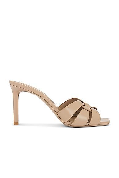 Saint Laurent Tribute Mule Sandal in Beige Product Image