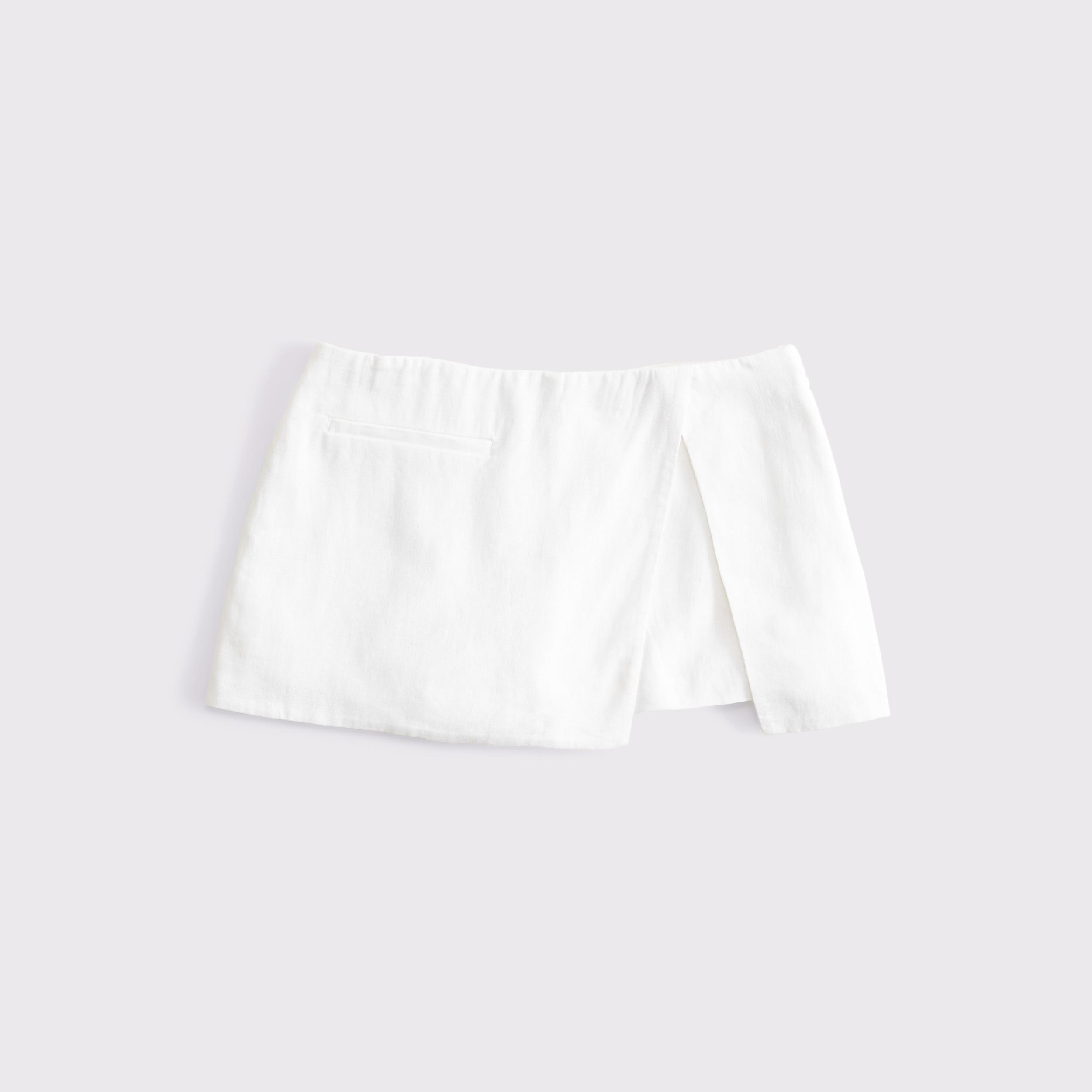 Mid Rise Tailored Micro Wrap Mini Skort Product Image