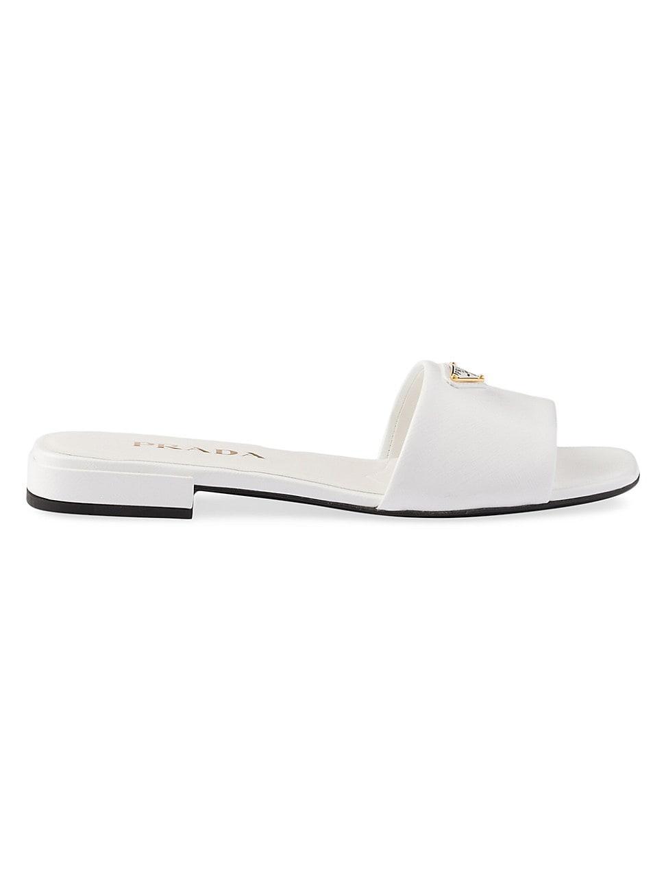 Prada Womens Saffiano Patent Leather Slides Product Image