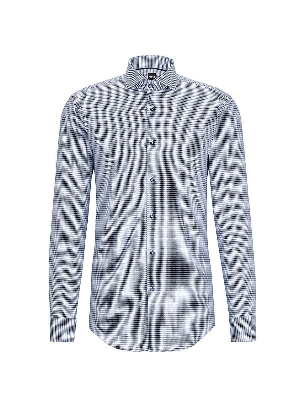 HUGO BOSS Boss By  Men's Micro-structured Slim-fit Shirt In Light,pastel Blue Product Image