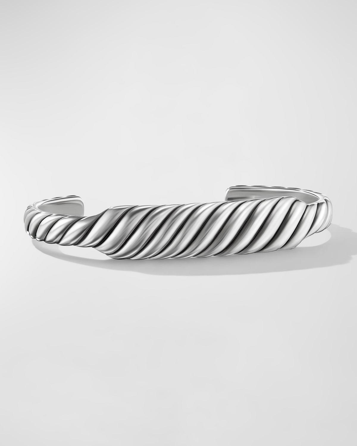 Sculpted Cable Contour Cuff Bracelet in Silver, 13mm Product Image