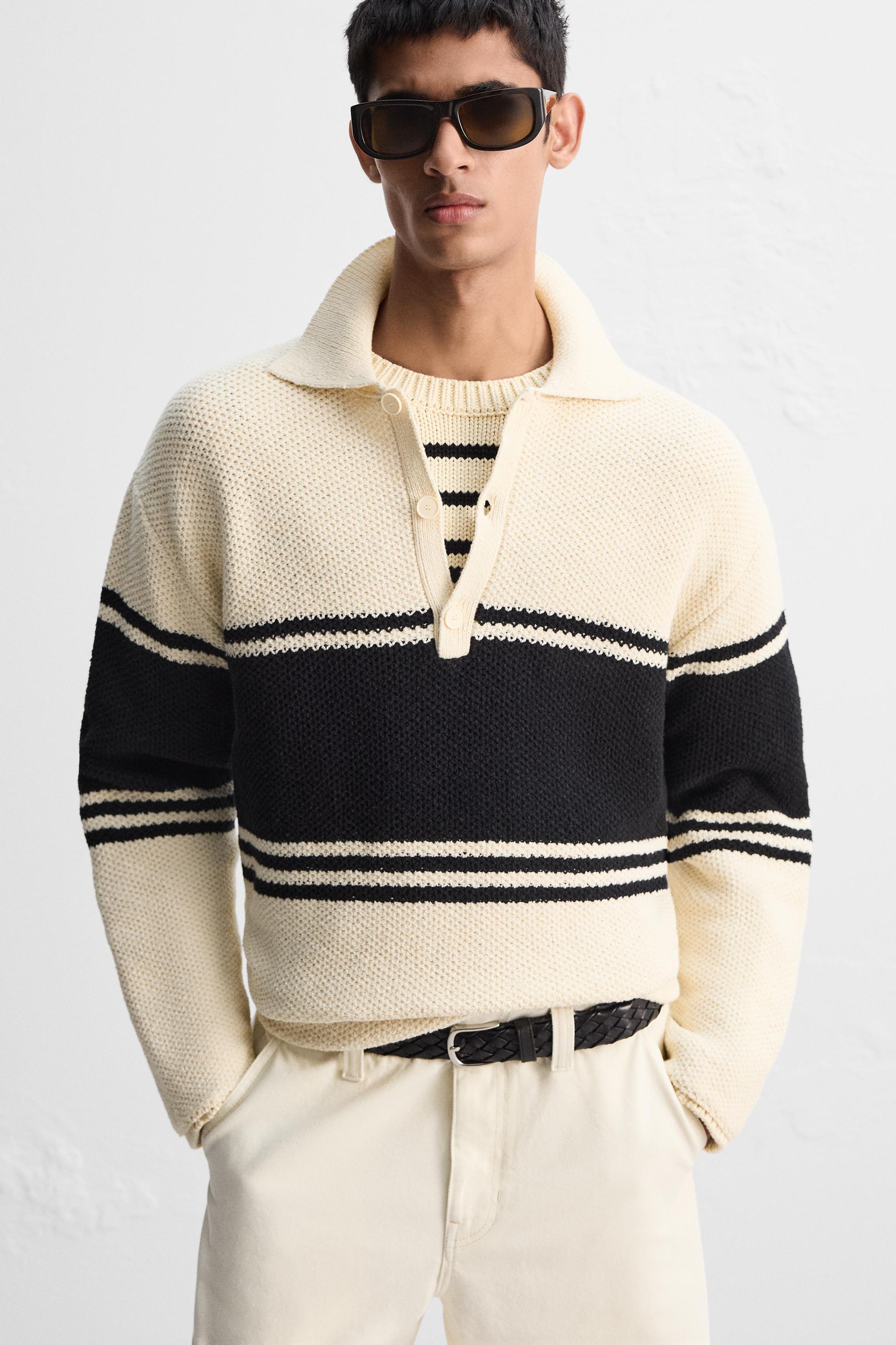 LIMITED EDITION STRIPED KNIT POLO SHIRT Product Image