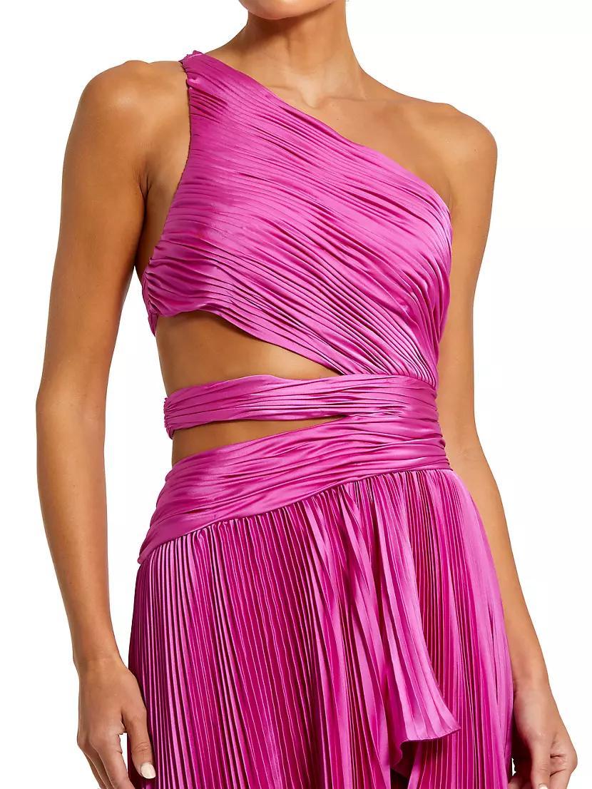 One-Shoulder Pleated Asymmetrical Gown Product Image