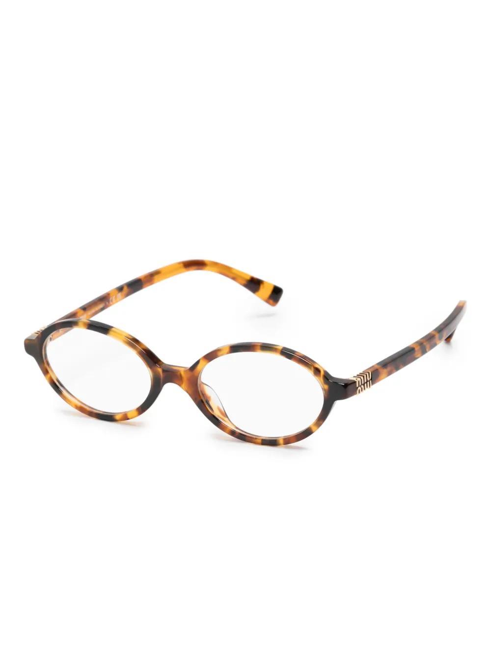 tortoiseshell oval-frame glasses Product Image