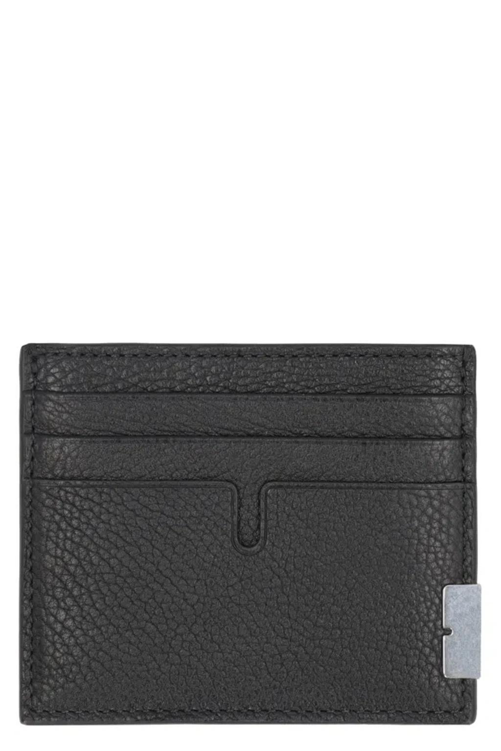 BURBERRY Leather Card Holder In Black Product Image