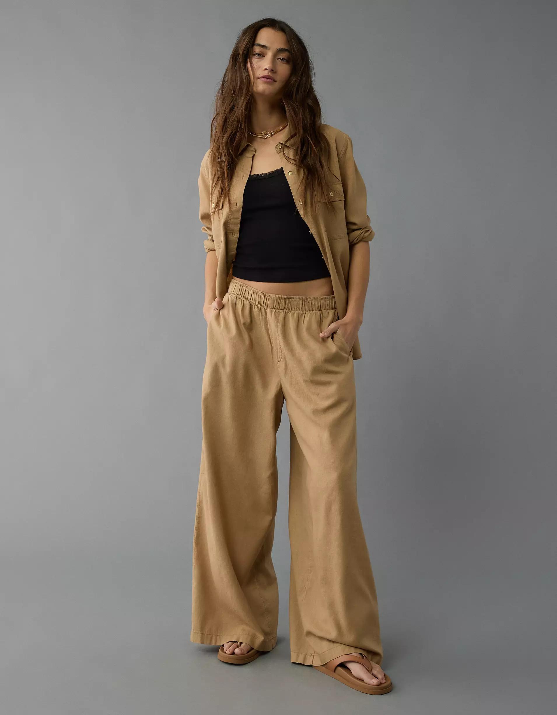 AE Weekend Vibes Linen-Blend Pull-On Pant Product Image