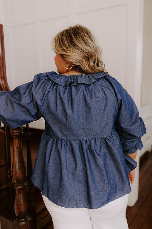Heartfelt Happiness Chambray Top Curves Product Image