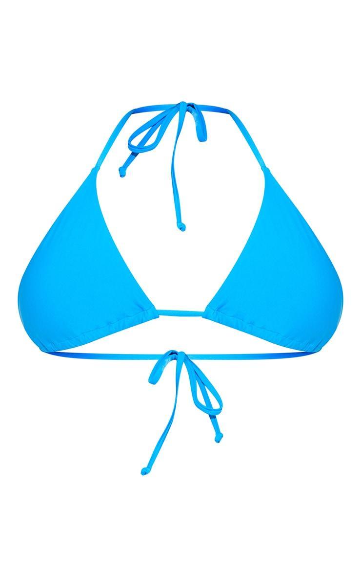 Plus Bright Blue Mix & Match Triangle Bikini Top Product Image