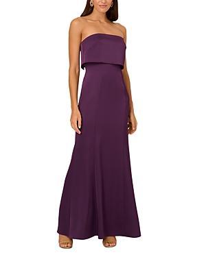 Womens Satin Strapless Gown Product Image