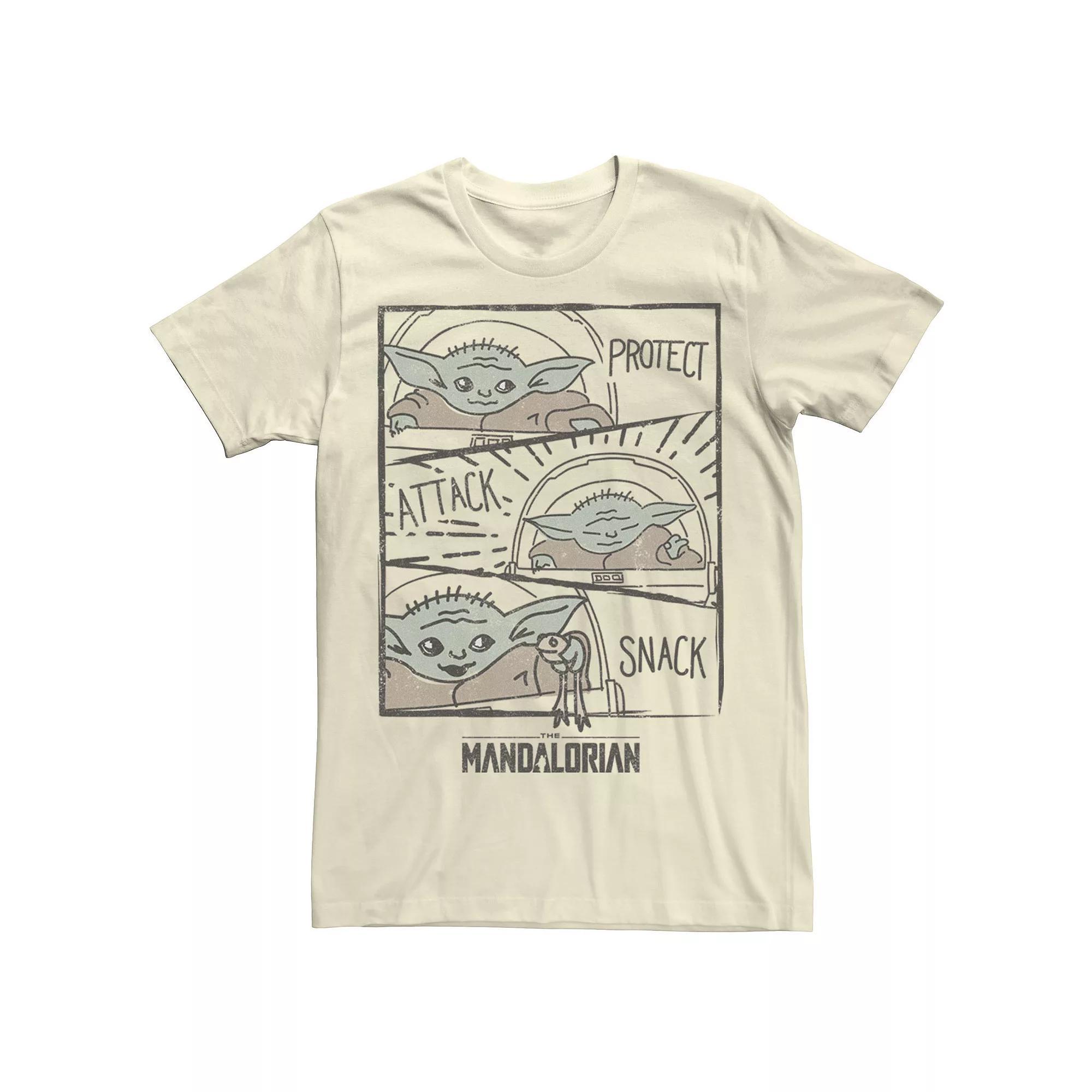 Men's Star Wars The Mandalorian The Child Protect Attack Snack Tee,  Product Image