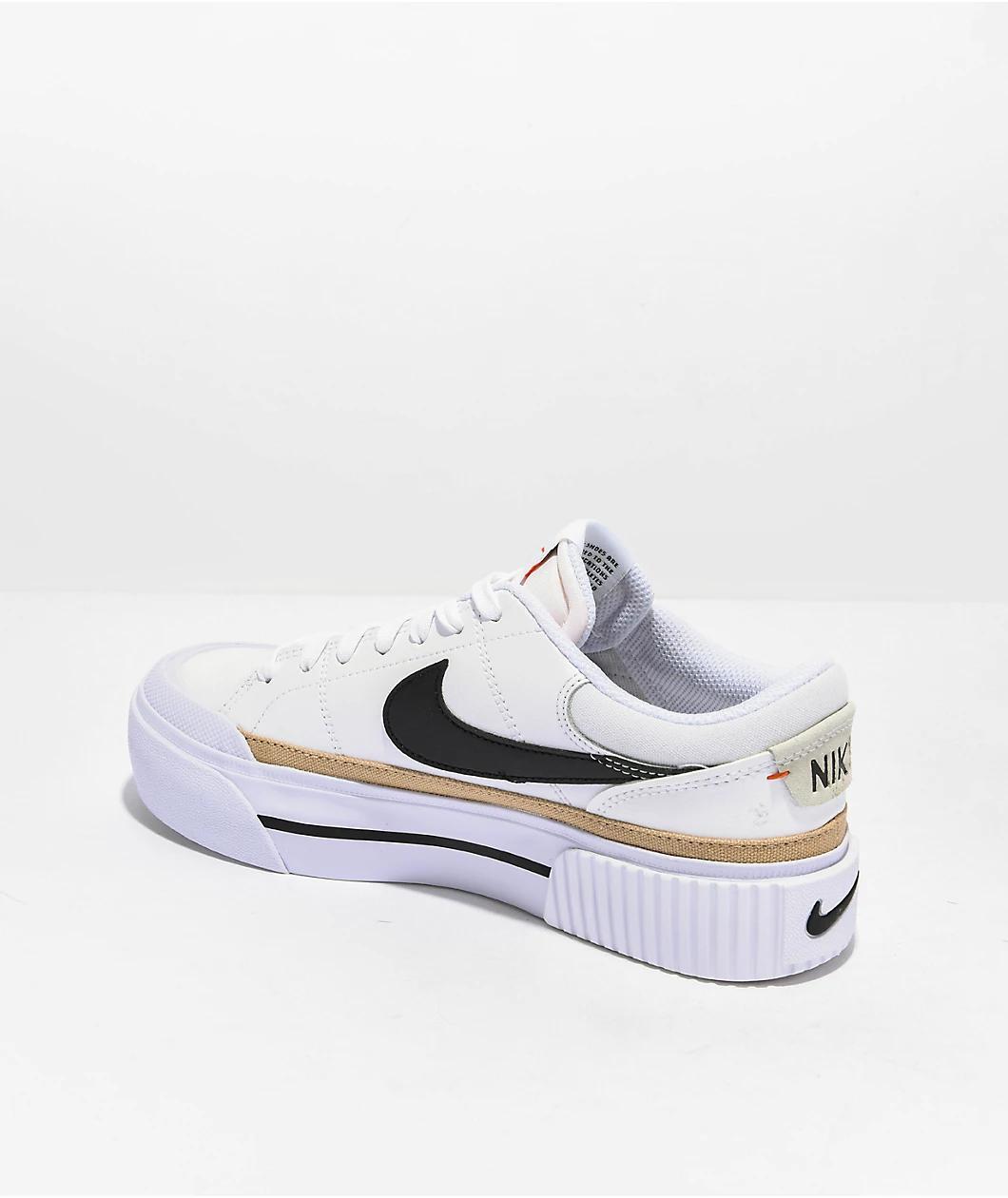 Nike Court Legacy Lift White & Hemp Platform Shoes Product Image